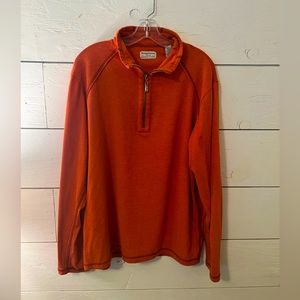 Men’s Tommy Bahama quarter zip, rust orange, XL